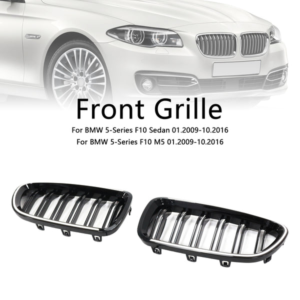 11.2009-02.2017 BMW 5-Series F11 Kidney Bumper Grille Grill Gloss Black 51137203649 51137203650 Generic