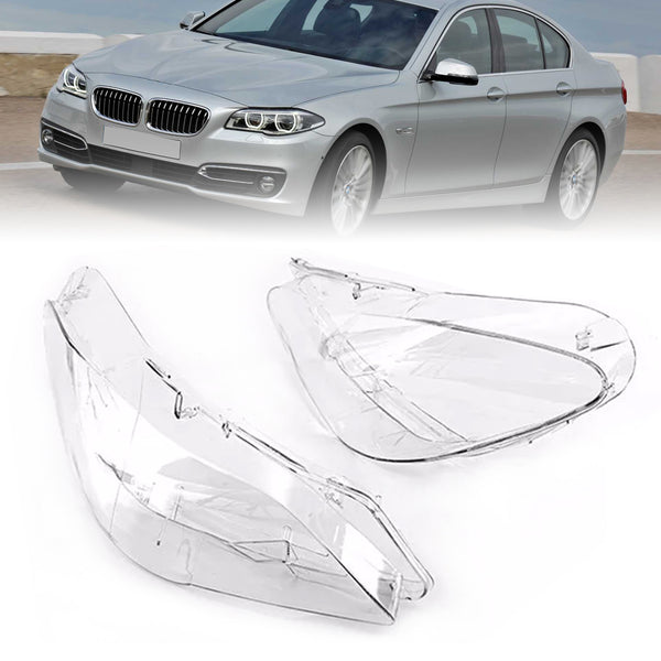 2010-2013 BMW 5 Series F10 2PCS Front Headlight Lens Cover Lampshade Left + Right 63117271912 63117271911 Generic