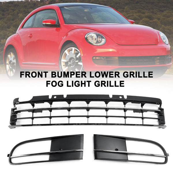 2012-2016 Volkswagen Beetle 5C Front Bumper Lower Grille + Fog Light Grill 5C5853677 VW1036127 Generic