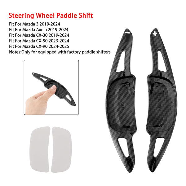 Carbon Look Steering Wheel Paddle Shifter Extension For Mazda 3 CX-30