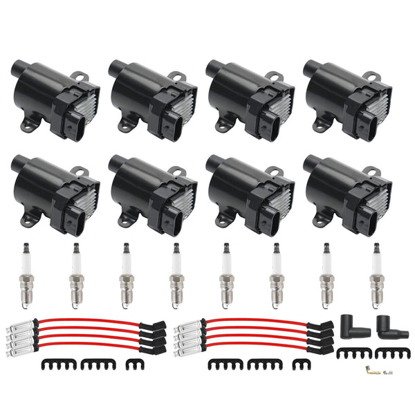 2003-2007 GMC Savana 2500 4.8L 6.0L 8Pack Ignition Coil+Spark Plug+Wires Set UF262 C1251 D585 5C1082 Generic