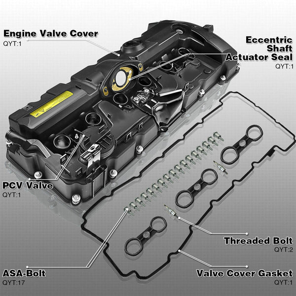 2009-2013 BMW 328i xDrive L6 3.0L Valve Cover w/ Gasket Bolts 11127552281 Generic