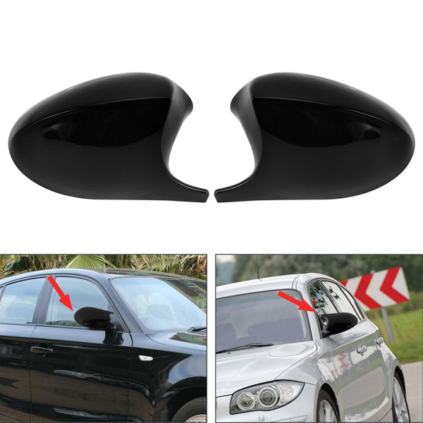 2007-2009 BMW E82 E88 Black Side Mirror Cover Caps 51167135097 51167135098 Generic