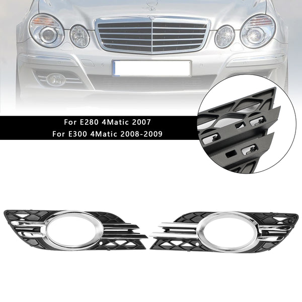 2008-2009 Mercedes-Benz E-Class W211 E300 Front Fog Light Grill Chrome Trim Cover Set 2118850822 Generic