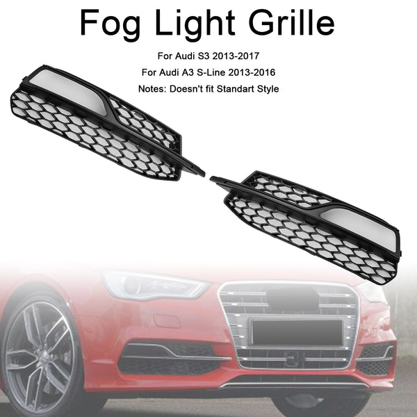 2013-2017 Audi S3 Front Lower Bumper Fog Light Cover Grille 8V3807681G 8V3807682G Generic