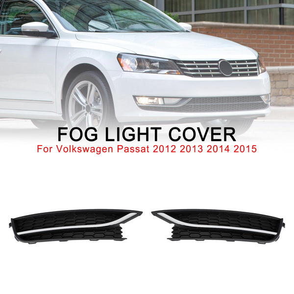 2012-2015 VW Passat 2PCS Front Driving Fog Light Cover Black/Chrome Generic