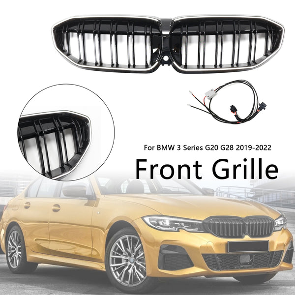 2019-2022 BMW 3 Series G20 Double Slat Black Kidney Grille 51138072085 Generic