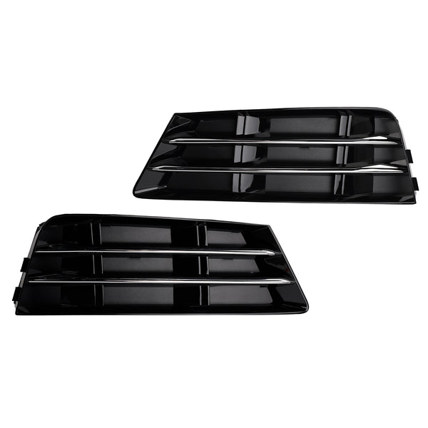 2016-2018 Audi A4 B9 Standard Version into RS4 Style 2PCS Front Fog Light Grille Lower Bumper Grill 8W0 807 681 R 8W0 807 682 R Generic