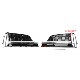 2018-2019 Audi S5 A5 S-Line 2Pcs Front Bumper Fog Light Grille Cover Trim 8W6807682FRU6 8W6807681FRU6 Generic