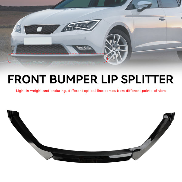 2012-2020 Seat Leon 5F Gloss Black Front Spoiler Lip Performance Generic