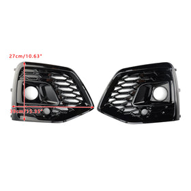 RSQ5 Style Front Fog Lamp Grille Cover Fit Audi Q5 SQ5 S-Line 2021-2025 Black