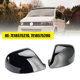 2015-2019 Volkswagen T6 Transporter Caravelle Multivan Gloss Black Wing Door Mirror Cover Caps Left+Right 7E1857527G Generic