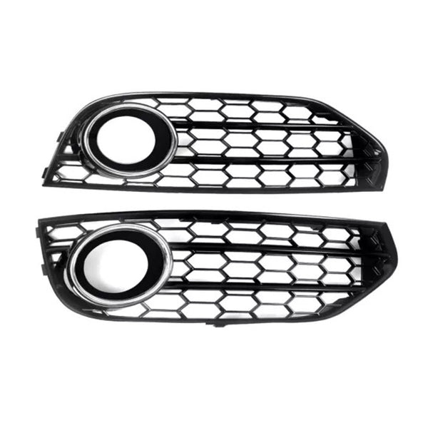 2010-2015 Audi A4 Allroad B8 Front Bumper Honeycomb Fog Light Grille Chrome Trim 8K0807681H 8K0807682H Generic