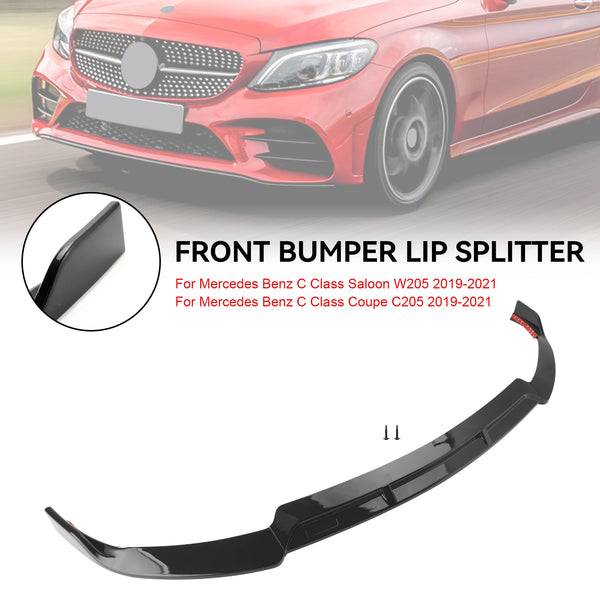 2019-2021 Mercedes Benz C-Class W205 C205 Brabus Style Front Splitter Lip Generic