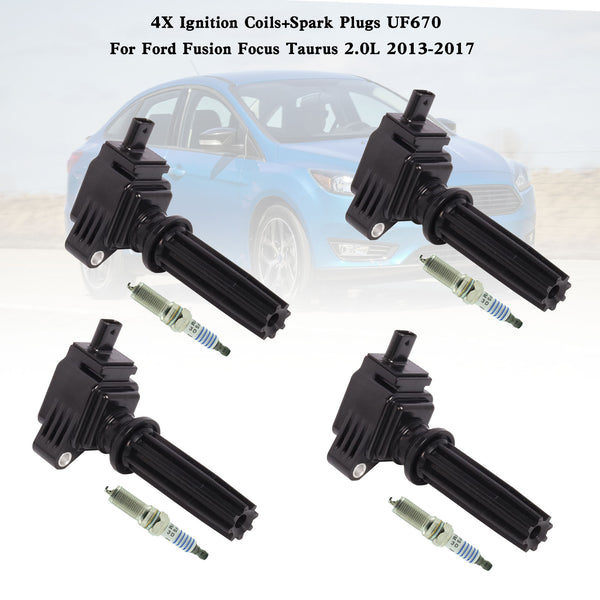 2017 Ford MKZ Reserve Sedan 4-Door 4X Ignition Coils+Spark Plugs UF670 Generic