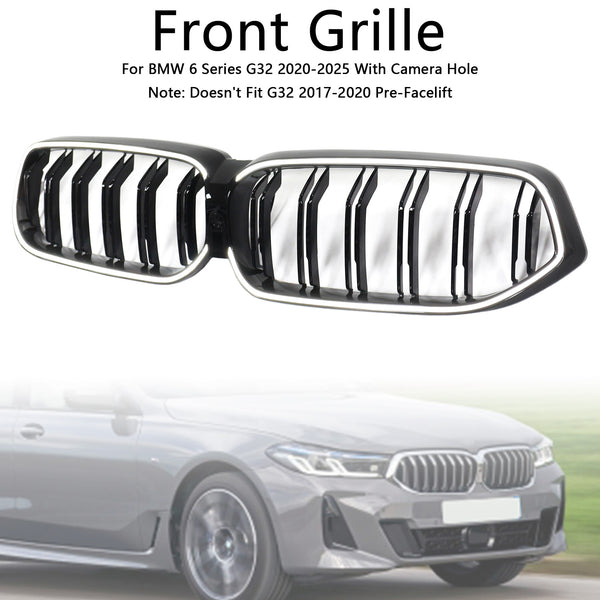 2020-2025 BMW 6 Series G32 Double Slat Black Front Kidney Grill Grille Generic