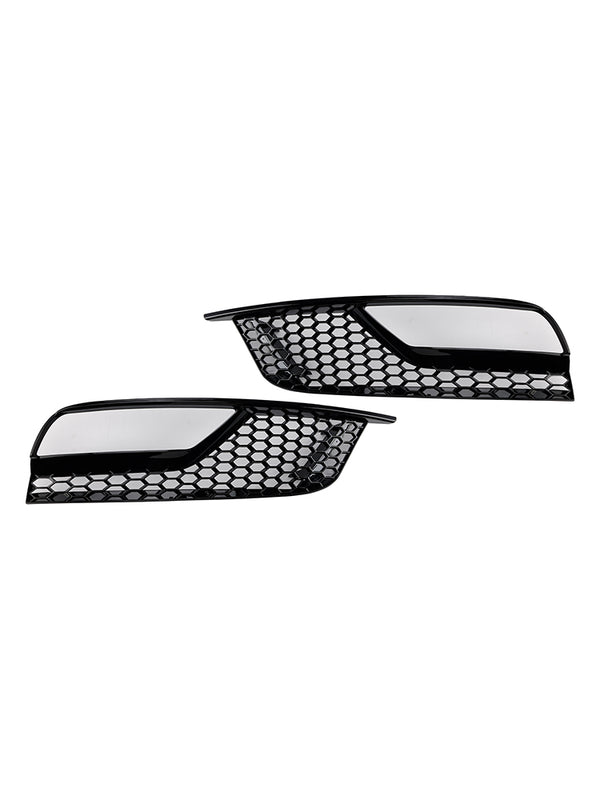 Gloss Black Front Fog Light Grill Covers Fit Audi A3 8V Sedan 2013-2016
