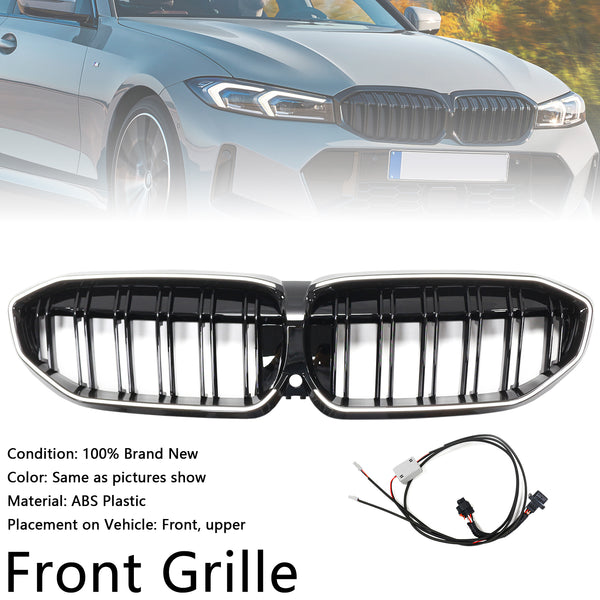 2019-2022 BMW 3 Series G20 Double Slat Black Kidney Grille 51138072085 Generic