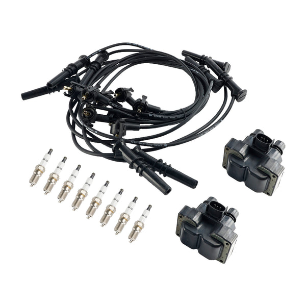 1996-1998 Ford Mustang V8 4.6L 2 Ignition Coil Pack 8 Spark Plugs and Wire Set FD487 DG530 Generic