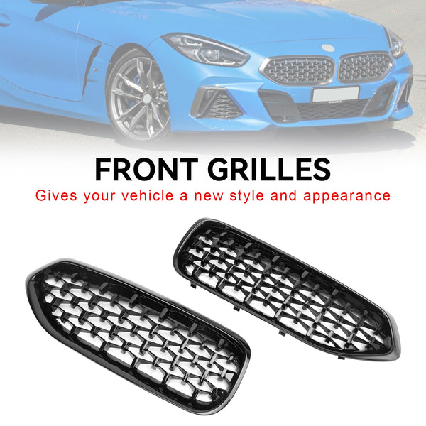 2019-2023 BMW G29 Z4 Diamond Style Gloss Black Front Kidney Grill Grille 51138091295 Generic