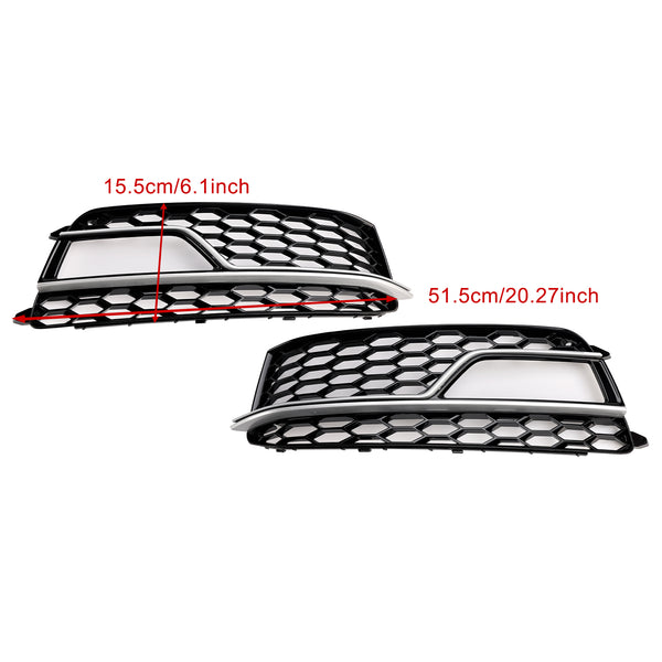 2013-2016 AUDI A5 S-Line / S5 2PCS Front Fog Lamp Black Grill Grille 8T0 807 681 K 8T0 807 682 K Generic
