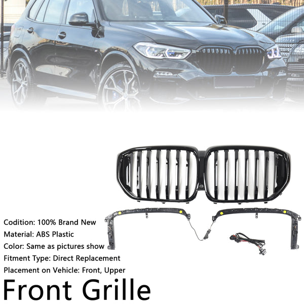 2019-2022 BMW X5 G05 M-Performance Gloss Black Front Kidney Grille Grill 51137454887 Generic