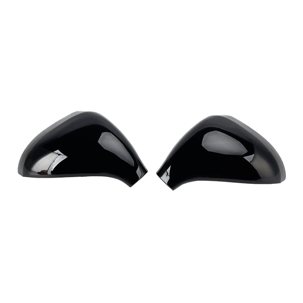 Side Mirror Covers Rearview Housing Bright Black for Peugeot 207 Hatchback