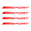 4Pcs SPORT Style Car Rims Wheel Hub Racing Sticker Graphic Decal Strip Red Generic