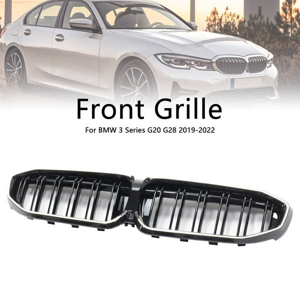 2019-2022 BMW 3 Series G20 Double Slat Black Kidney Grille 51138072085 Generic