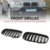 2008-2011 BMW X6 Hybrid E72 Front Bumper Kidney Grille Grill Gloss Black 51137157687 51137305589 Generic