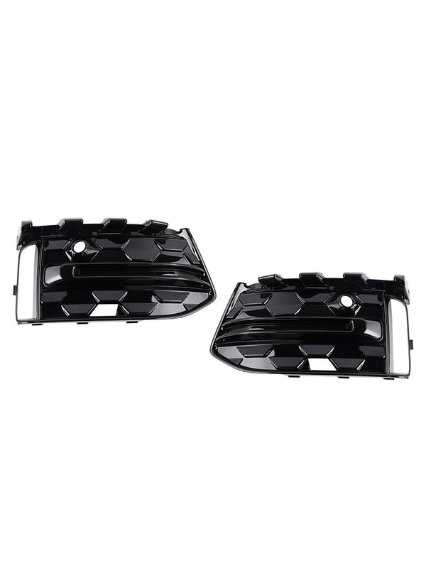 2PCS Front Bumper Fog Light Grille Trim Fit Audi A6L C8PA 2023+ Black