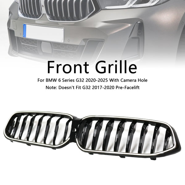 2020-2025 BMW 6 Series G32 Glossy Black Front Kidney Grill Grille Generic