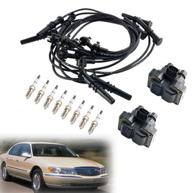 1991-1997 Lincoln Town Car V8 4.6L 2 Ignition Coil Pack 8 Spark Plugs and Wire Set FD487 DG530 Generic