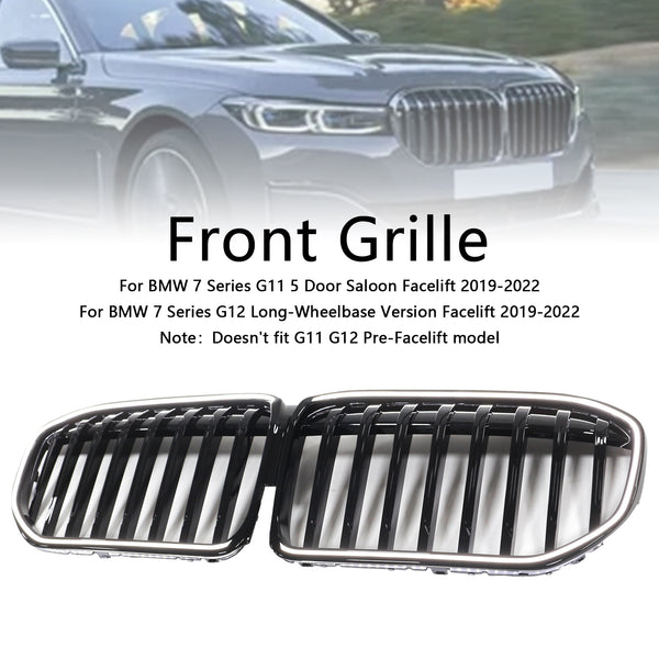 2019-2022 BMW 7 Series G11 G12 Single Slat Gloss Black Front Grill Grille Generic