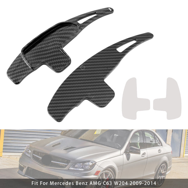 Carbon Look Steering Wheel Paddle Shifter Extension For Mercedes Benz AMG C63
