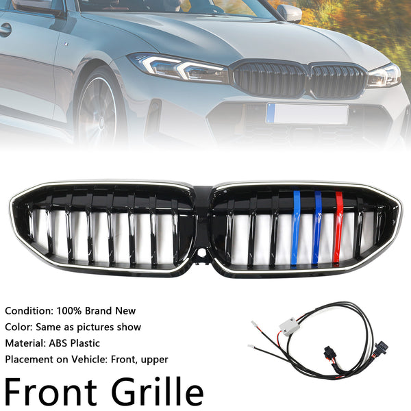 2019-2022 BMW 3 Series G20 Black Kidney Grille Grill M-Style 51138072085 Generic