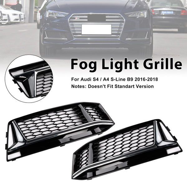 2016-2018 Audi S4 / A4 S-Line B9 2PCS Fog Light Cover Grille 8W0 807 681 K 8W0 807 682 K Generic