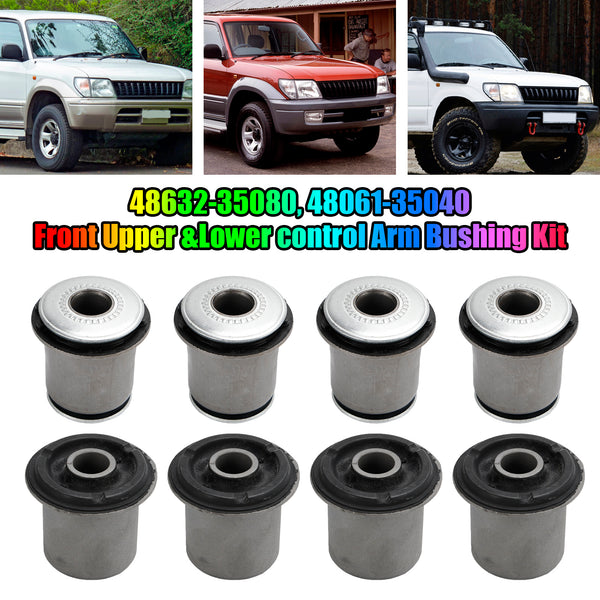 1996-2002 Toyota Land Cruiser Prado 90 95 Series RZJ95/LJ95/KZJ95/VZJ95 Front Upper & Lower control Arm Bushing Kit 48632-35080 48061-35040 Generic