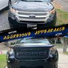 2012-2015 Explorer Bumper Grill With Lights Replacement ABS Front Upper Bumper Grille Generic