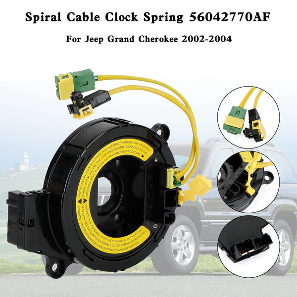 56042770AF Spiral Cable Clock Spring For 2002-2004 Jeep Grand Cherokee Generic