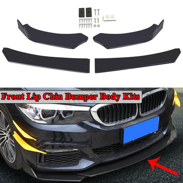 Universal Car Front Bumper Lip Spoiler Diffuser Body Kits + 2.2m Side Skirt Splitter Generic