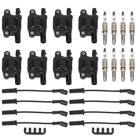 8PCS D510C E893 UF413 Square Ignition Coil+Spark Plug+Wires 12611424 For Silverado 1500 Tahoe GMC Generic