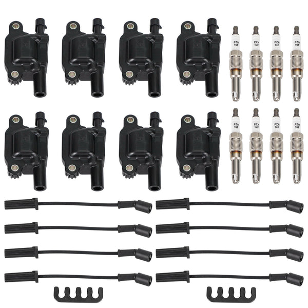 8PCS Square Ignition Coil+Spark Plug+Wires 12611424 8125706160 D510C UF413 12570616 For Silverado 1500 Tahoe GMC Generic