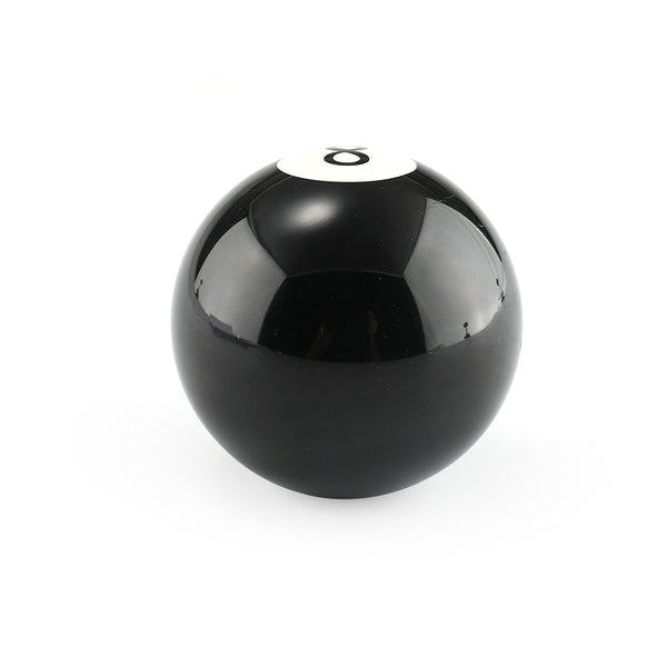 Universal No.8 Billiard Ball Gear Shifter Black Round Shift Knob w/ 3 Adapters Generic