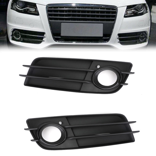 2008-2012 Audi A4 S-LINE S4 Left+Right Front Bumper Black Fog Light Grille Cover Generic