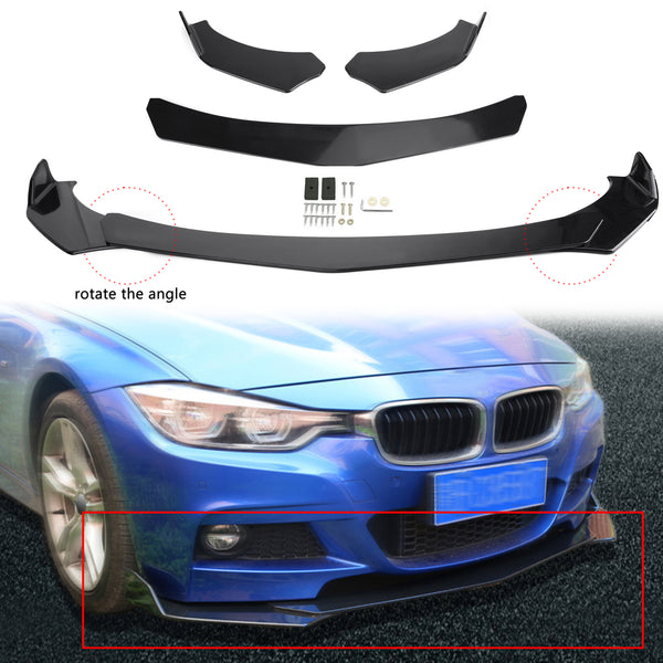 Universal Car Front Bumper Lip Spoiler Diffuser Body Kits + Side Skirt Splitter Generic