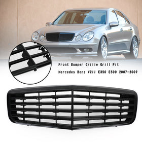 2007-2009 Benz W211 E350 E500 E63 Front Bumper Grille Grill Gloss Black Generic