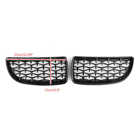 Meteor Black Kidney Grill Mesh Grille Fit BMW E90 3 Series Sedan 2005-2008 Generic