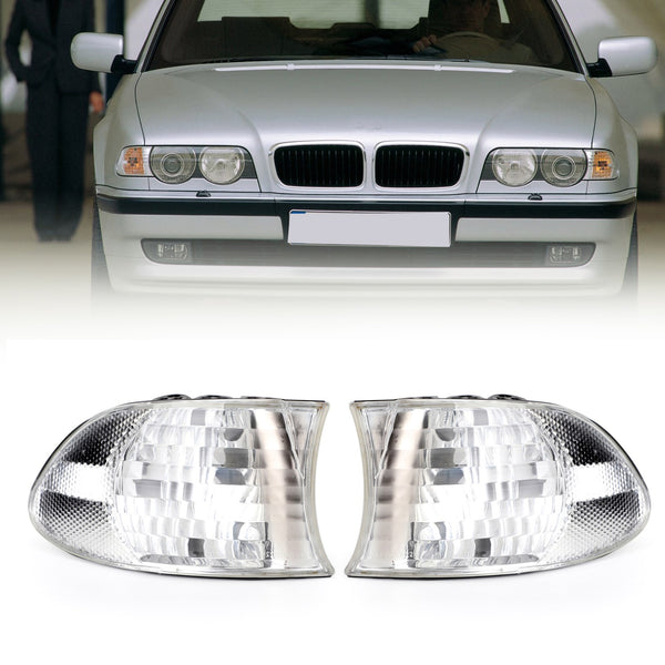 99-01 BMW 7-Series E38  White Corner Lights Parking Lamps Pair Generic
