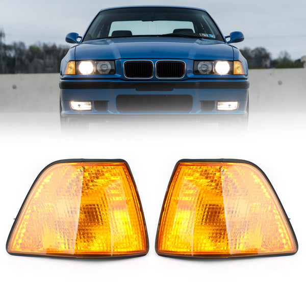 Euro Corner Lights For BMW E36 3-Series 4Dr Sedan/Hatchback 1992-1998 Amber Generic